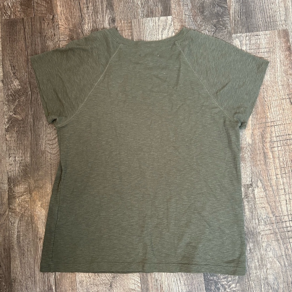 Madewell Westville Raglan Tee In Capers Olive Green XL - Picture 2 of 4